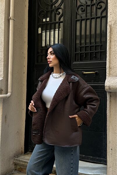 Blanco Women's Black Oversize Jacket Coat
