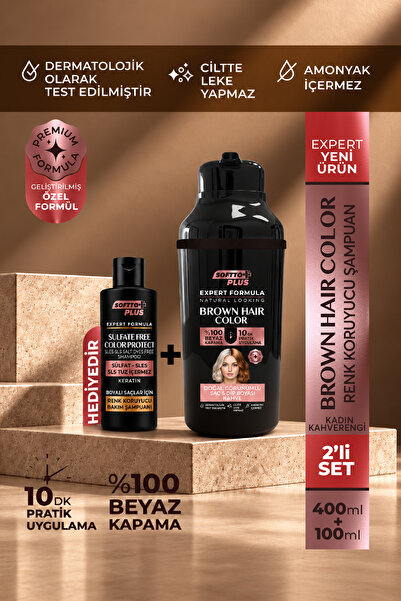 EXPERT KAHVERENGİ KADINLAR İÇİN KREM BOYA 400 ML + EXPERT RENK KORUYUCU ŞAMPUAN 100 ML