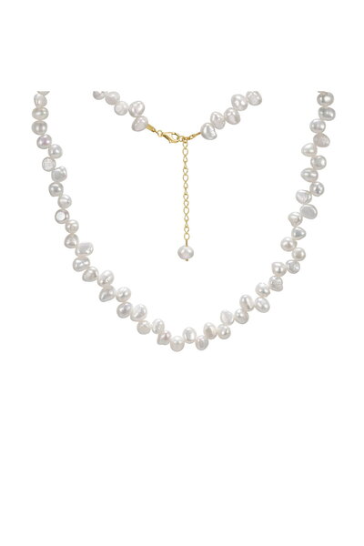 Be Special Colier din argint 925 placat cu aur de 14K cu perle, 45 cm
