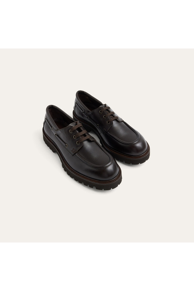 Mudo Men's Brown Leather Loafer Shoes