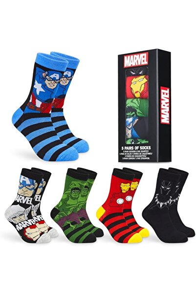 Marvel Mens Socks Soft Breathable Avengers 5 Pack Calf Length Crew Gifts for Men