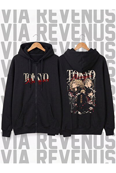 Vordevia Tokyo Revengers Printed Unisex Zippered Hooded Sweatshirt Cardigan
