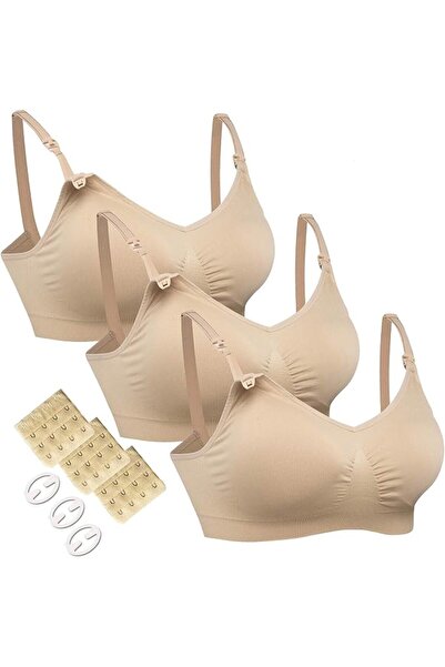 GENERAL HOFISH 3PACK Full Bust Seamless Nursing Maternity Bras Bralette S-XXL...