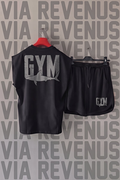 Vordevia Shark Back Printed Sleeveless Sports Tshirt and Custom Sports Shorts...