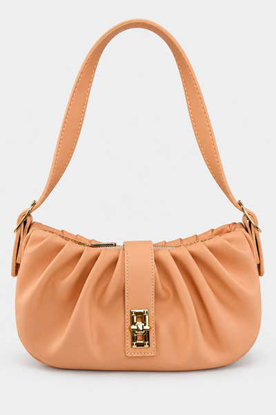 birizmoda Rio Women's Drawstring Baguette Shoulder Bag-Powder