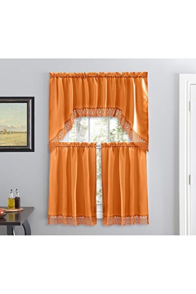 American Linen Café Curtains for Kitchen, Bathroom Curtains with Valance, Emb...