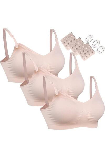 GENERAL HOFISH 3PACK Full Bust Seamless Nursing Maternity Bras Bralette S-XXL...