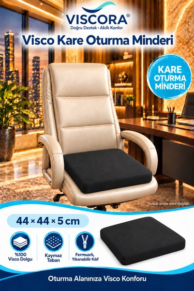 VISCORA Visco Kare Oturma Minderi – Ofis Koltuğu, Sandalye ve Ev İçin Kaymaz ...