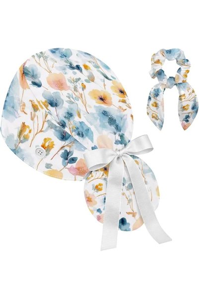 GENERAL Scrub Caps Women, Ponytail Holder Surgical Cap with Hair Scrunchy