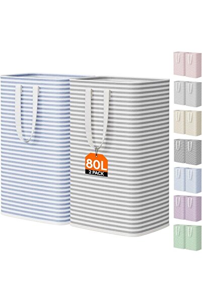Lifewit 2 Pack 80L Collapsible Washing Laundry Basket Hamper, Dirty Clothes B...