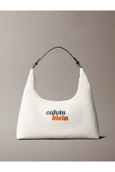 Calvin Klein Women's Graphic Canvas Medium Shoulder Bag