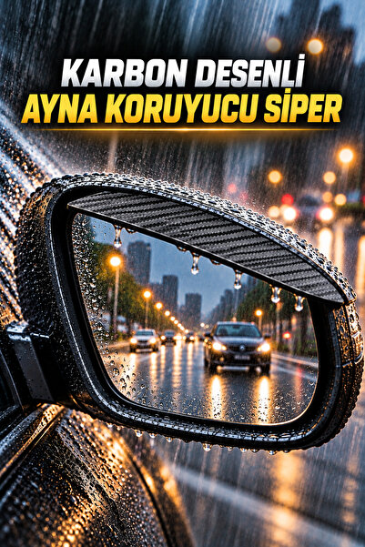 Karbon Desenli Araç Yan Ayna Yağmur Koruyucu Siperlik Rüzgarlık