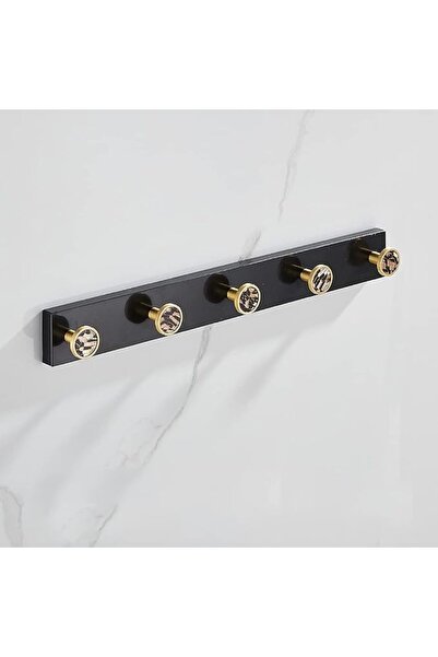 Generic Stylish Black Marble Towel Rack & Bathroom Hardware Set - Modern Towe...
