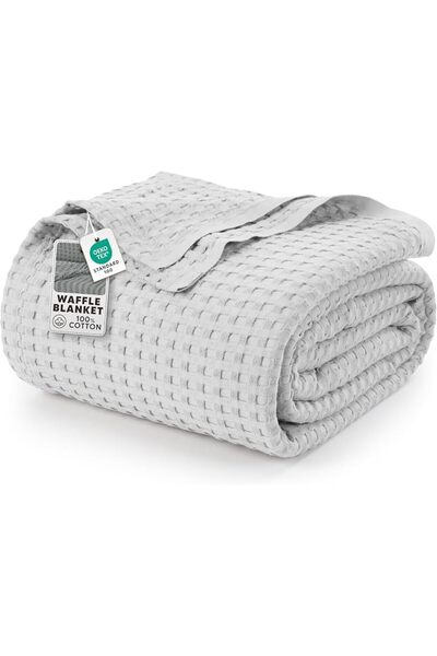 Utopia Bedding 100% Cotton Waffle Weave Blanket [King Size] - Luxury Soft Bre...