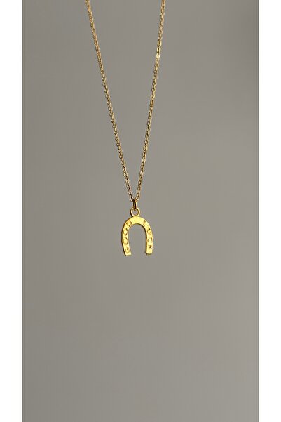 Alya Jewelry At Nalı Figürlü Kadın Kolye Gold Renk – Şans ve Uğur Sembolü Min...
