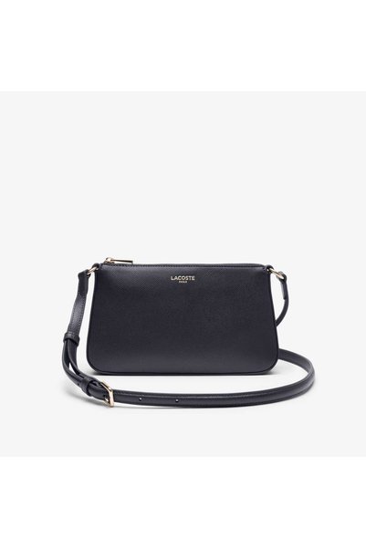 Lacoste Small Champs-Élysées Women's Leather Black Shoulder Bag