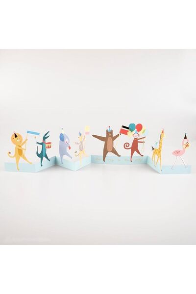 GENERAL Meri Meri Animal Parade Concertina Greeting Card