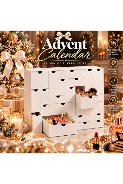 24 KUTUCUKLU ADVENT CALENDAR (İÇİ BOŞ GÖNDERİLMEKTEDİR, PLASTİKTİR)