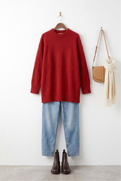 MODAQU Fitilli Salaş Soft Triko Tunik - Kırmızı