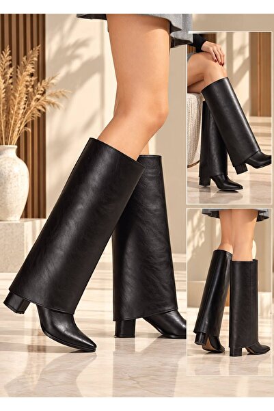 Elisay Moda YÜRÜMEK BIZIMLE GÜZEL Look Women's Boots with Leg Warmer Detail a...