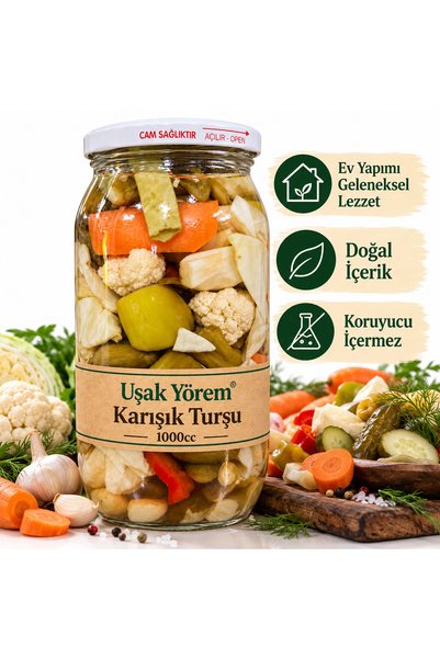 Uşak Yörem Şarküteri Ev Yapımı Karışık Turşu 1000cc
