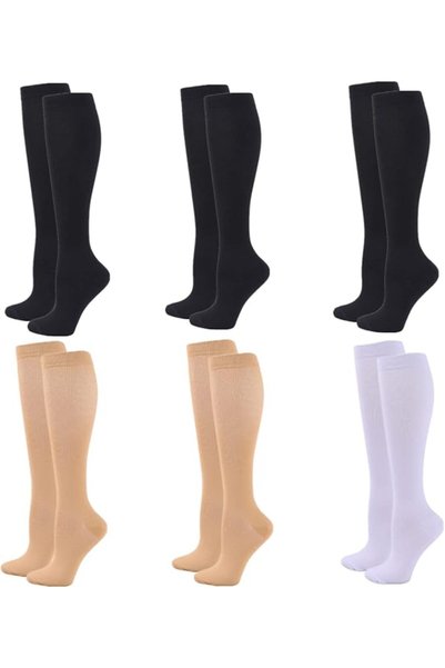 Zingso Compression Socks for Women Men, 2/3/4/6 Pairs 20-25mmHg Knee Socks Co...