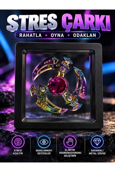 VEROXA Metal Stres Çarkı Fidget Spinner – Rulmanlı Sessiz Dönüş, Ergonomik Ta...