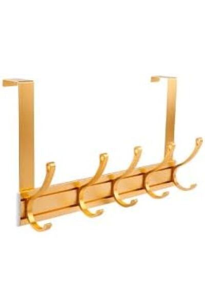 GENERAL Over Door Hook Coat Rack for Kitchen Bathroom Hallway Bedroom Golden