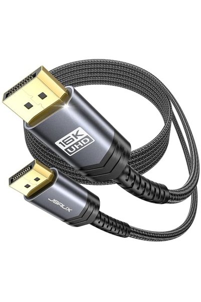 jsaux كابل Displayport 2.1 بطول 3 متر، يدعم 16K@60Hz، 8K@120Hz، 4K@240Hz، 80G...