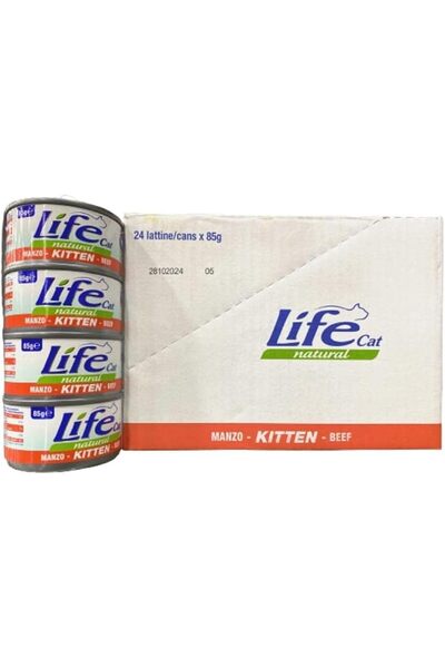 Life Cat طعام رطب للقطط الصغيرة - لحم بقري 85 جرام × 24 قطعة