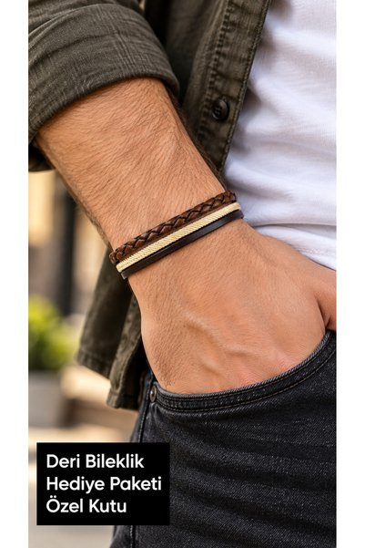 HER ŞEY NOTA www.herseynota.com Orelvyn Camelstone Tan Brown Leather Men's Br...
