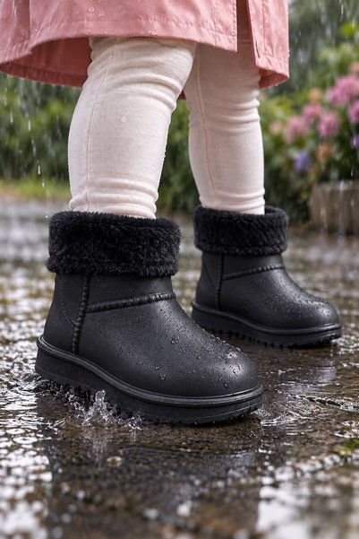 SOLERIUM SHOES SLR Shoes Su Geçirmez İçi Kürklü Kız Çocuk Eva Yağmur Kar Çizme