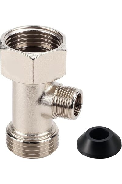 GENERAL Bidet T Adapter, 7/8"x7/8"x3/8" 3-Way T Valve Connector with Washer U...