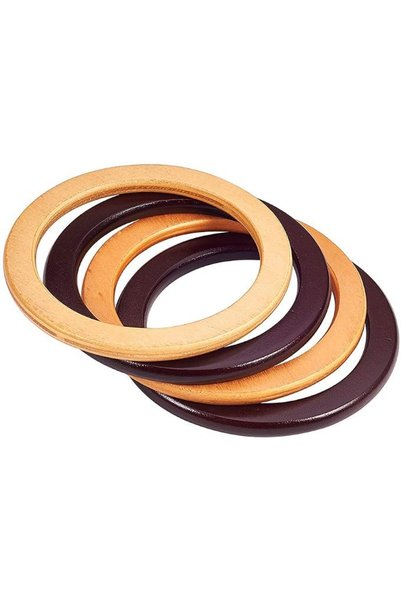 KASTWAVE Wooden Bag Handles, 4 Pcs Round Shaped Replacement Purse Handles, 13...