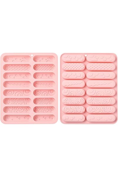HaveLovely Chocolate Silicone Molds, 2 Pcs 16-Cavity For Finger Biscuit Strip...