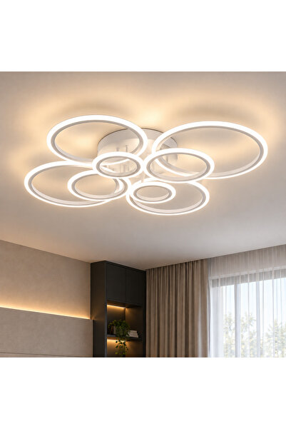 DIGITAL Merchandise Lustra LED cu telecomanda BETTY 127W, 8 Cercuri, lumina R...