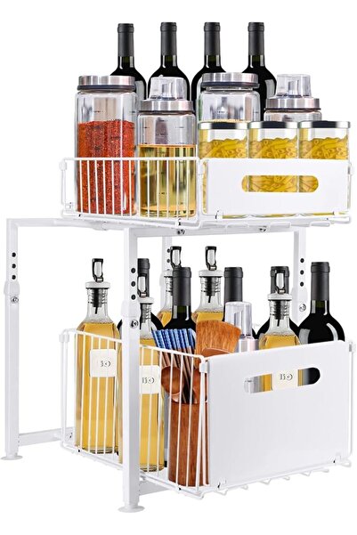 Generic Under-Sink Kitchen Storage Shelves Sliding Baskets Pull-Out Drawers f...