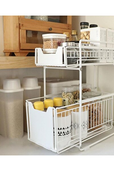 Generic 2 Tier Under Sink Storage nizer with Drawer Sliding Cabinet Pull Out ...