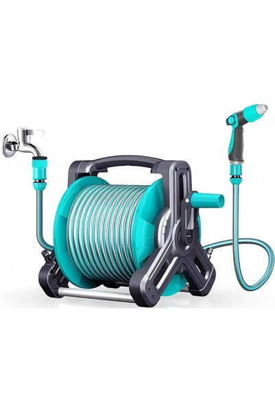 GENERAL Retractable Garden Hose Reel, 30M Wall Mounted Water Hose Holder with...