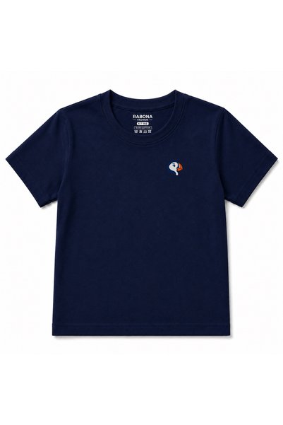 Rabona Fashion Geo-Puffin Icon Left-Chest Print Kids T-Shirt