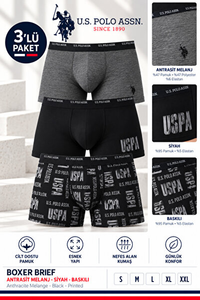 U.S. Polo Assn. ملابس داخلية رجالية، مرخصة من USPA، خصر مرن، بوكسر بريف، مريح...