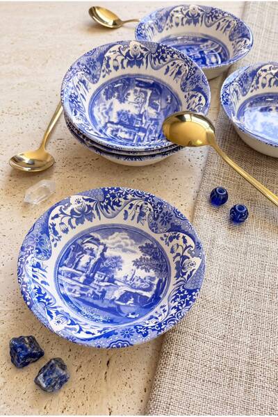 ers erbaşlar Milano Blue 6-Piece Luxury Soup Bowl Set