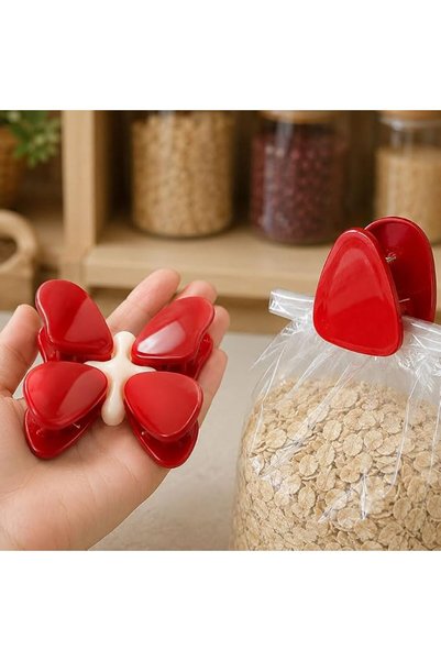 REDAKAI Red Butterfly Bag Sealing Clip, 4PC