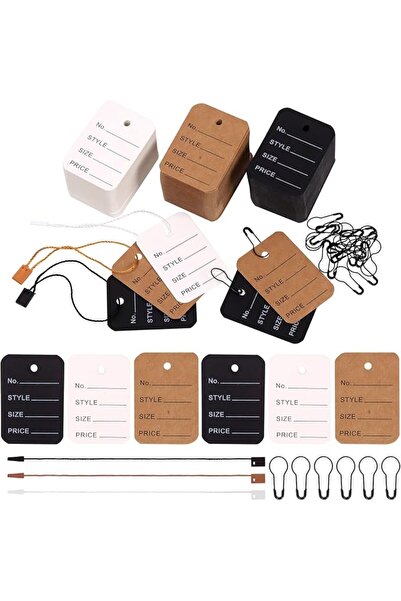Swpeet Sweet 1700 Pieces Price Labels and Hang Tag String, 3 Colours Store Ta...