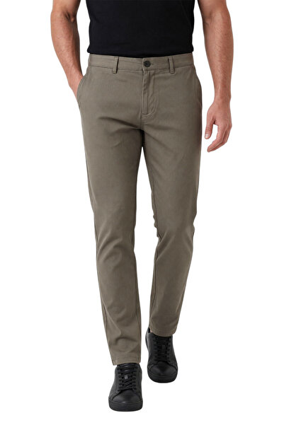 DeepSEA Erkek Açık Haki Modern Fit Likralı Kumaş Pantolon Günlük & Ofis Kulla...