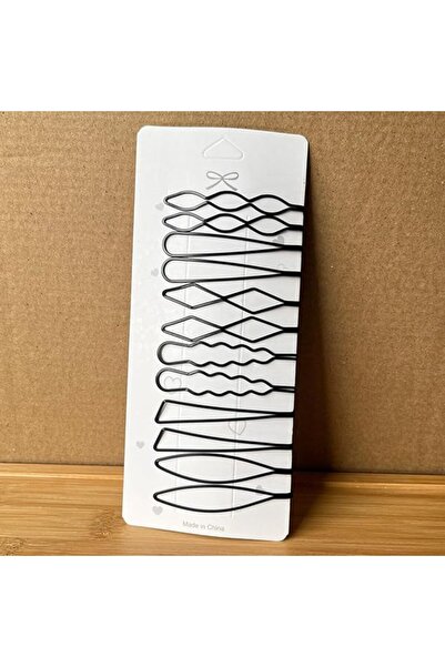 GENERAL 12 Pcs Black Wire Bobby Pins Set, Geometric Wave Hair Clips Non-Slip ...