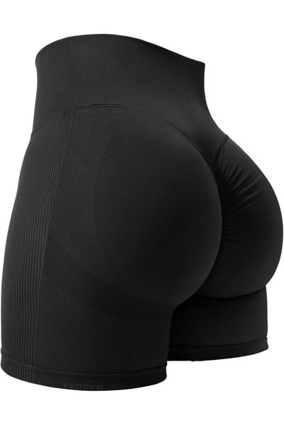 GENERAL YEOREO Women High Waist Workout Yoga Gym Smile Contour Seamless Cycli...