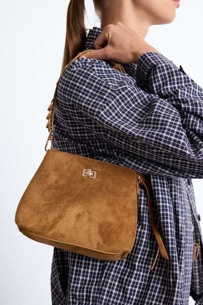 DeFacto Women's Suede Crossbody Bag G6862Axns