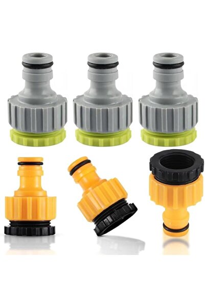 Bukela 6 Pcs Garden Hose Tap Connectors, 1/2" & 3/4" Threaded Faucet Adapters...