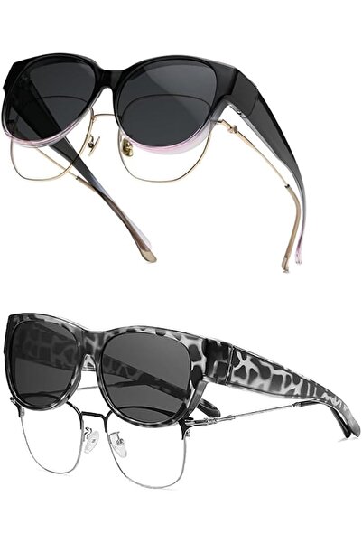 Paporich 2 Pcs Over Glasses Sunglasses, Oversized Sunglasses for Women Men, L...